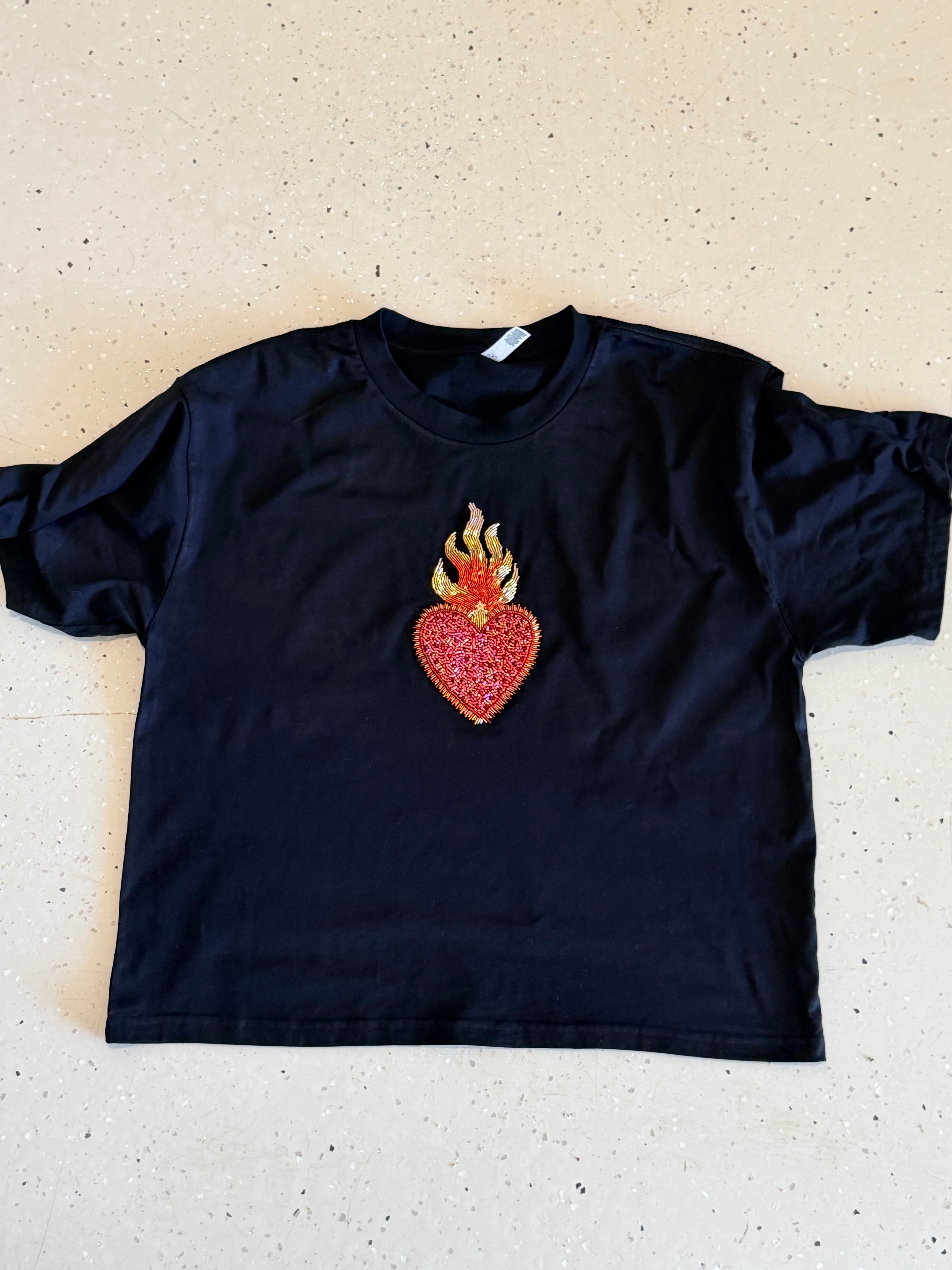 Sacred Heart Beaded Tee