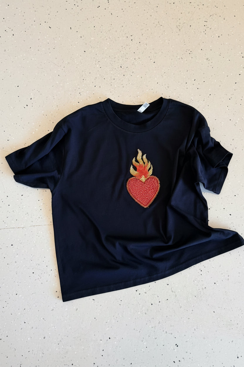 Sacred Heart Beaded Tee