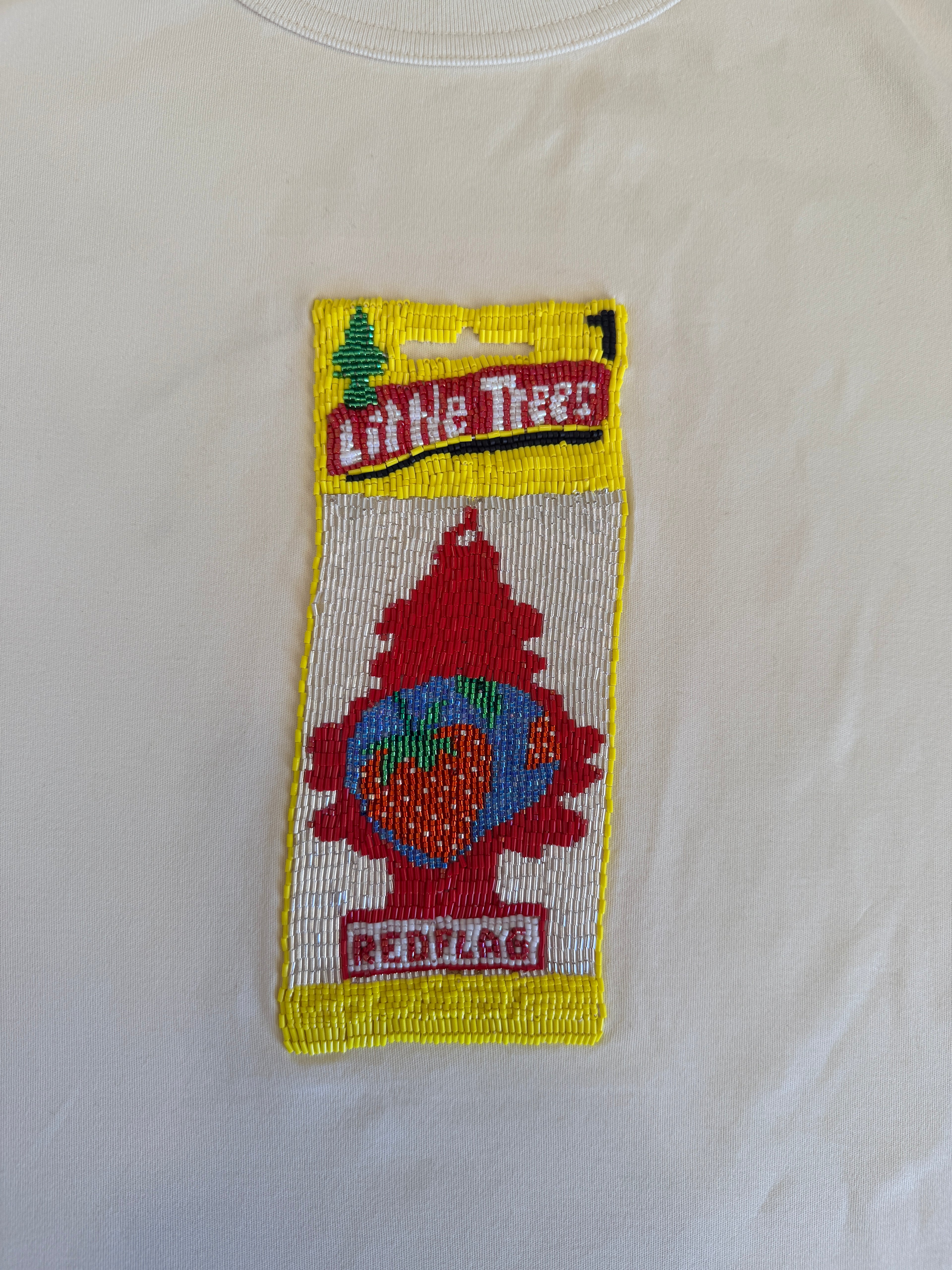 Red Flag Tree Beaded Tee
