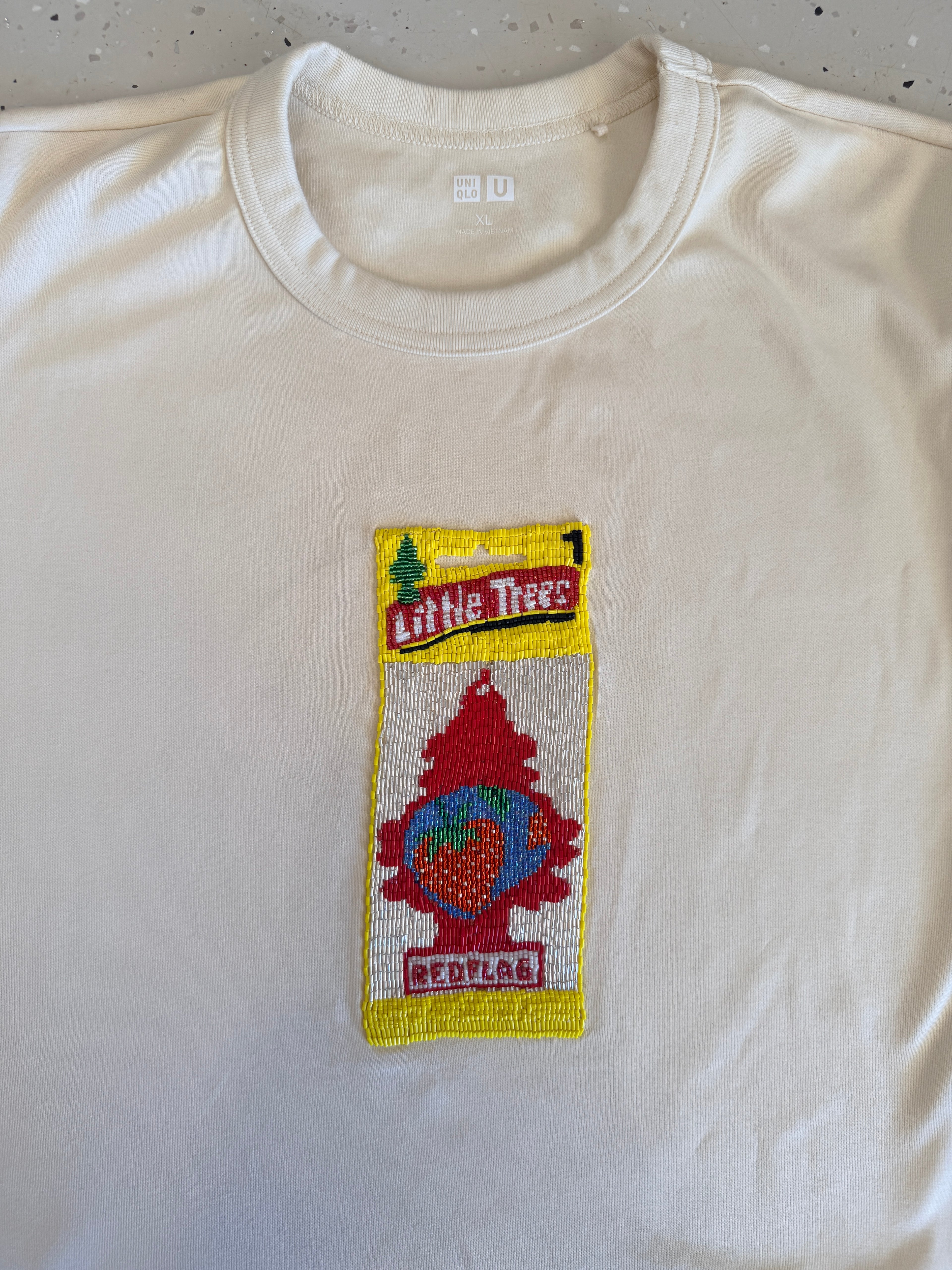 Red Flag Tree Beaded Tee